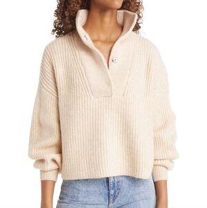 TOPSHOP Cable Knit Stand Collar Sweater